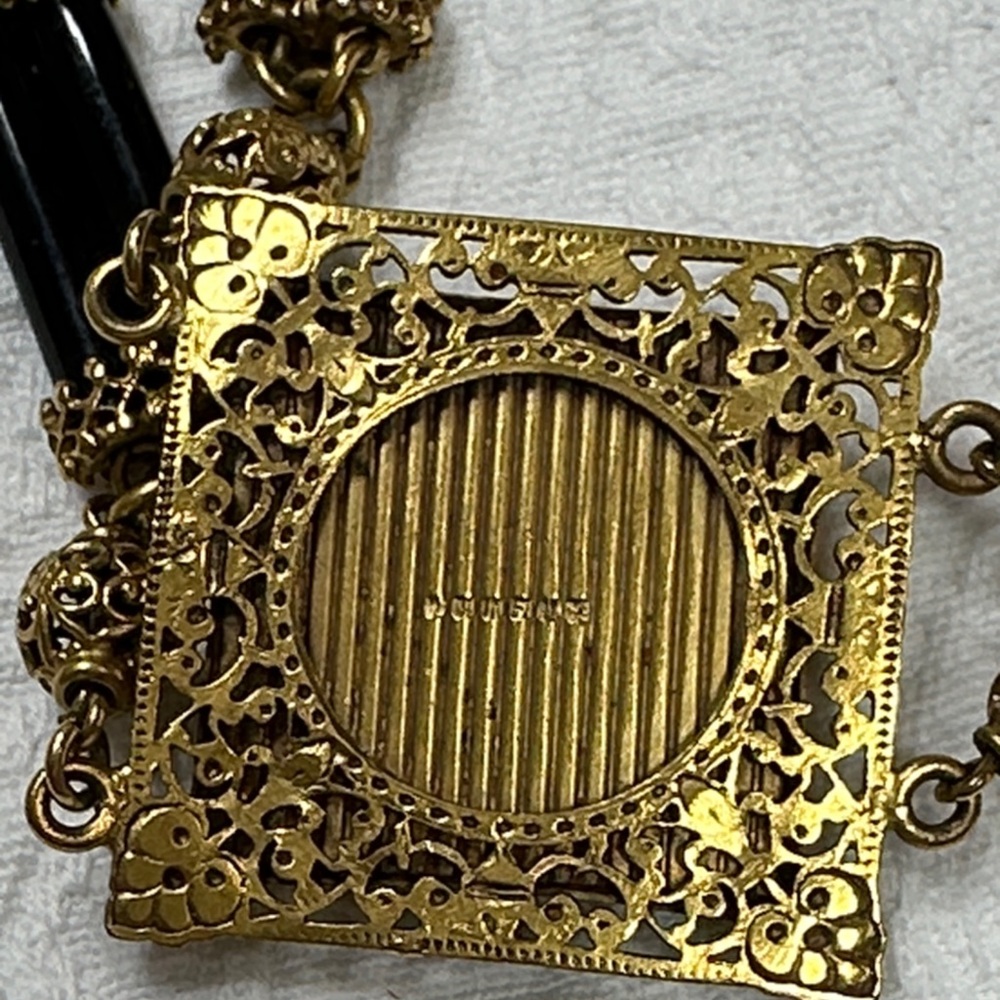 Vintage Black and Gold colored Necklace - Picture 5 of 7